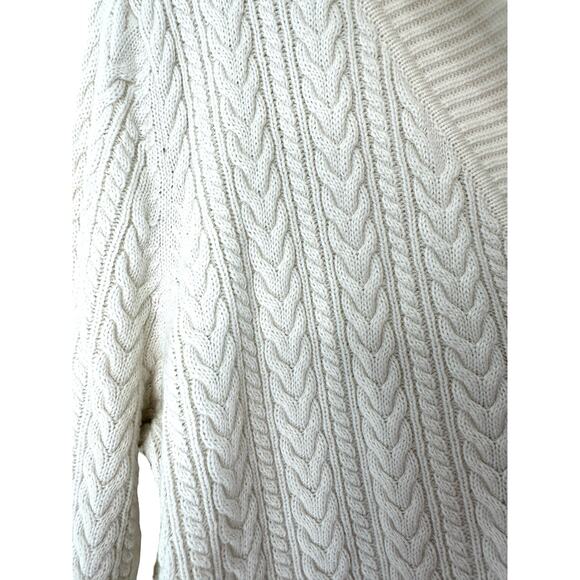 Talbots Cardigan White Cable Knit Open Career Business Office Mature Size 3X - Picture 5 of 9